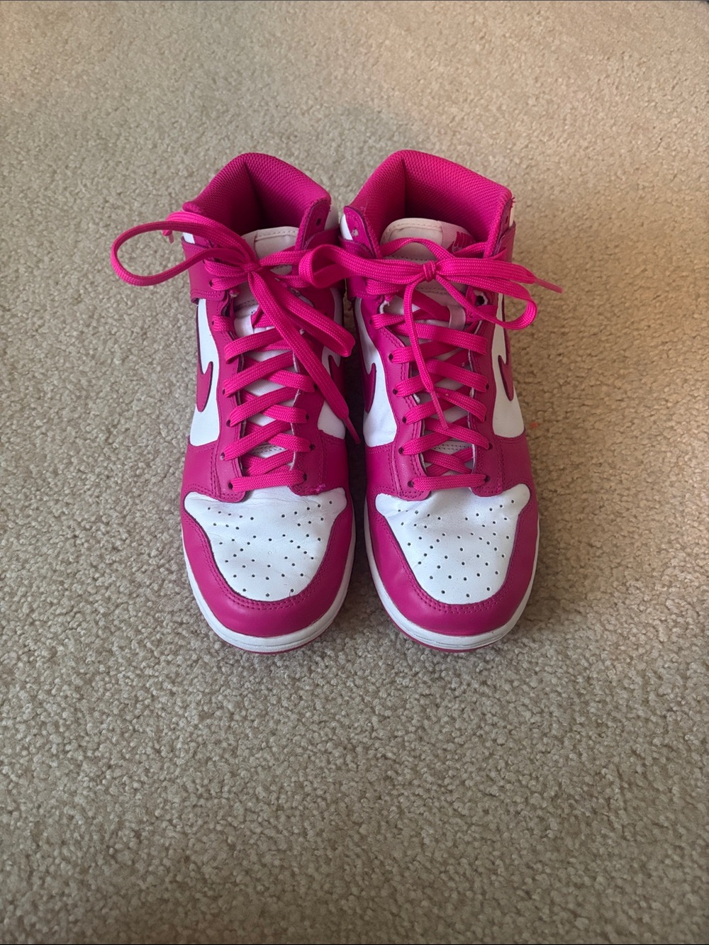 Nike Hot Pink and White Women's High-Top Sneakers